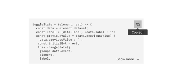 Code snippet – Carbon Design System