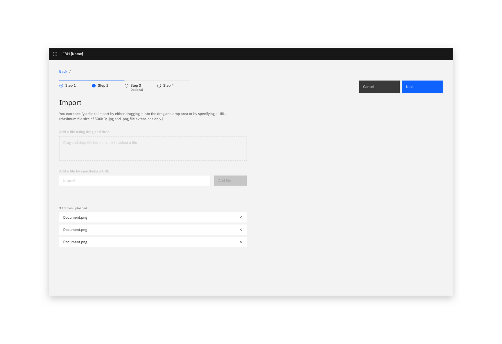 Import pattern – Carbon Design System