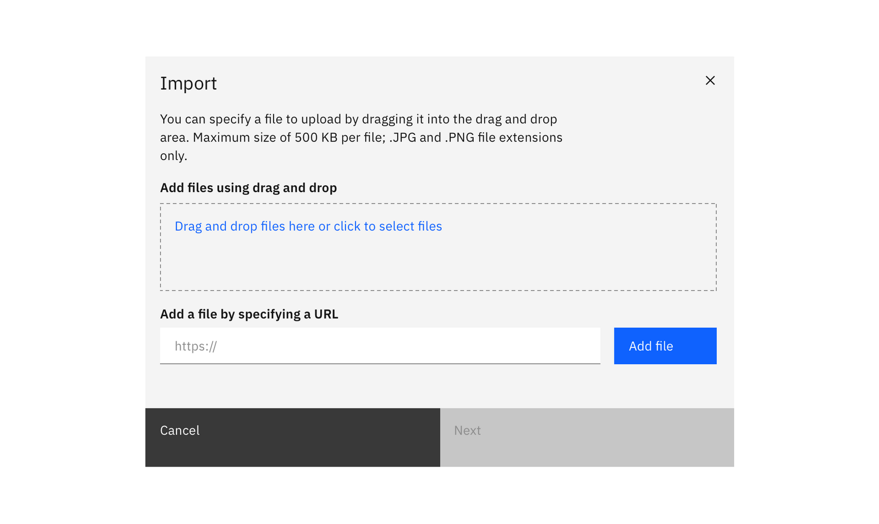 Import pattern – Carbon Design System