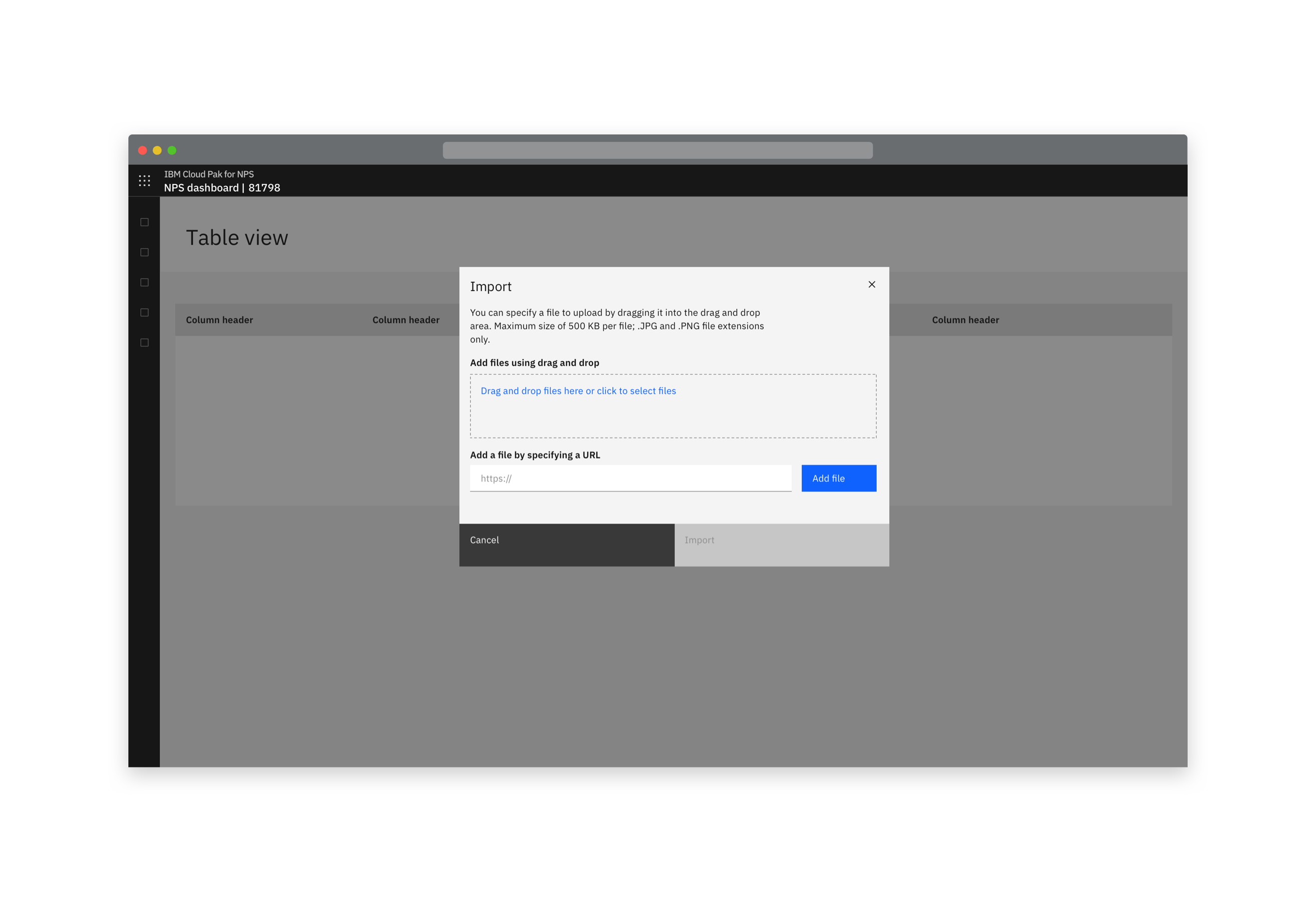 Import pattern – Carbon Design System